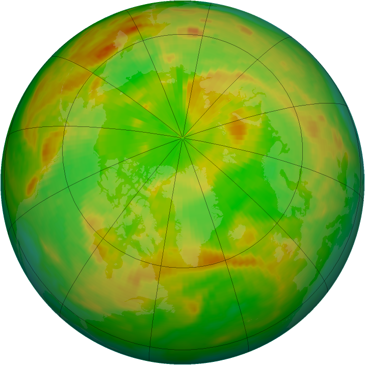 Arctic ozone map for 16 June 1980